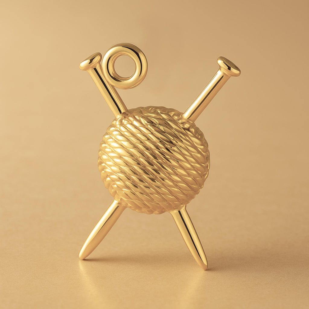 14ct Gold Plated - Sewing Ball and Yarn Charm