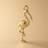 14ct Gold Plated - American Flamingo Charm