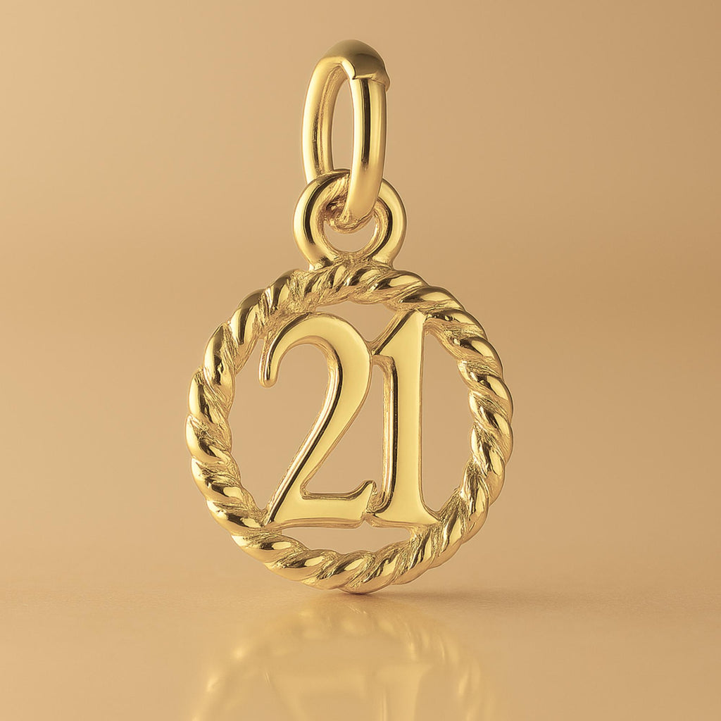 14ct Gold Plated - 21 Wreath Pendant Charm