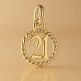 14ct Gold Plated - 21 Wreath Pendant Charm