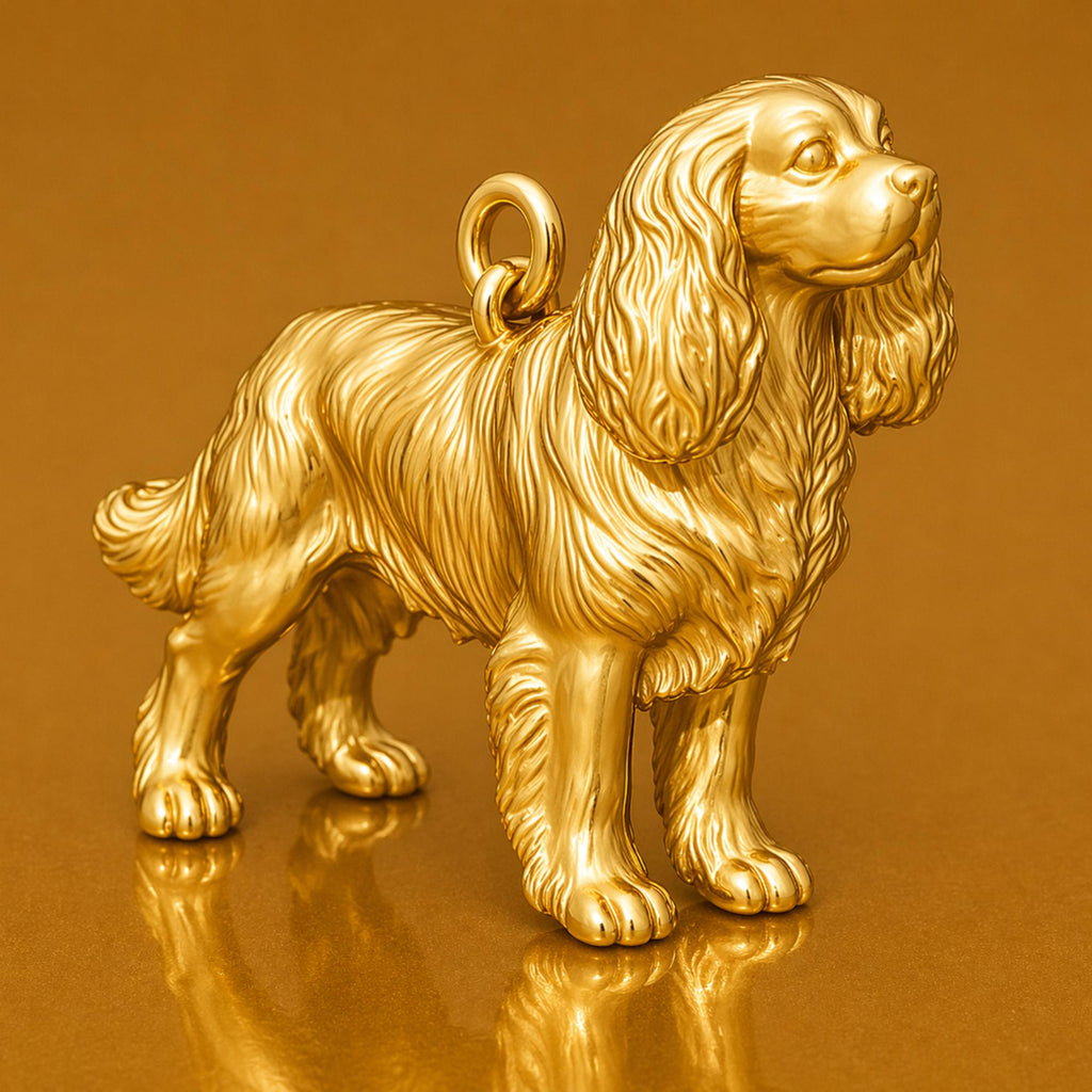 14ct Gold Plated - Cavalier King Charles Spaniel Dog Charm