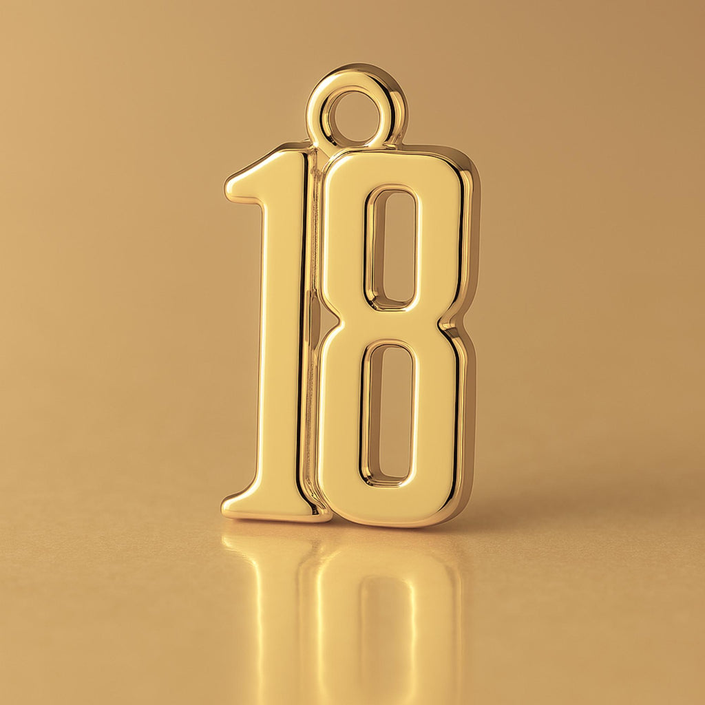 14ct Gold Plated - 18 Monogram Charm