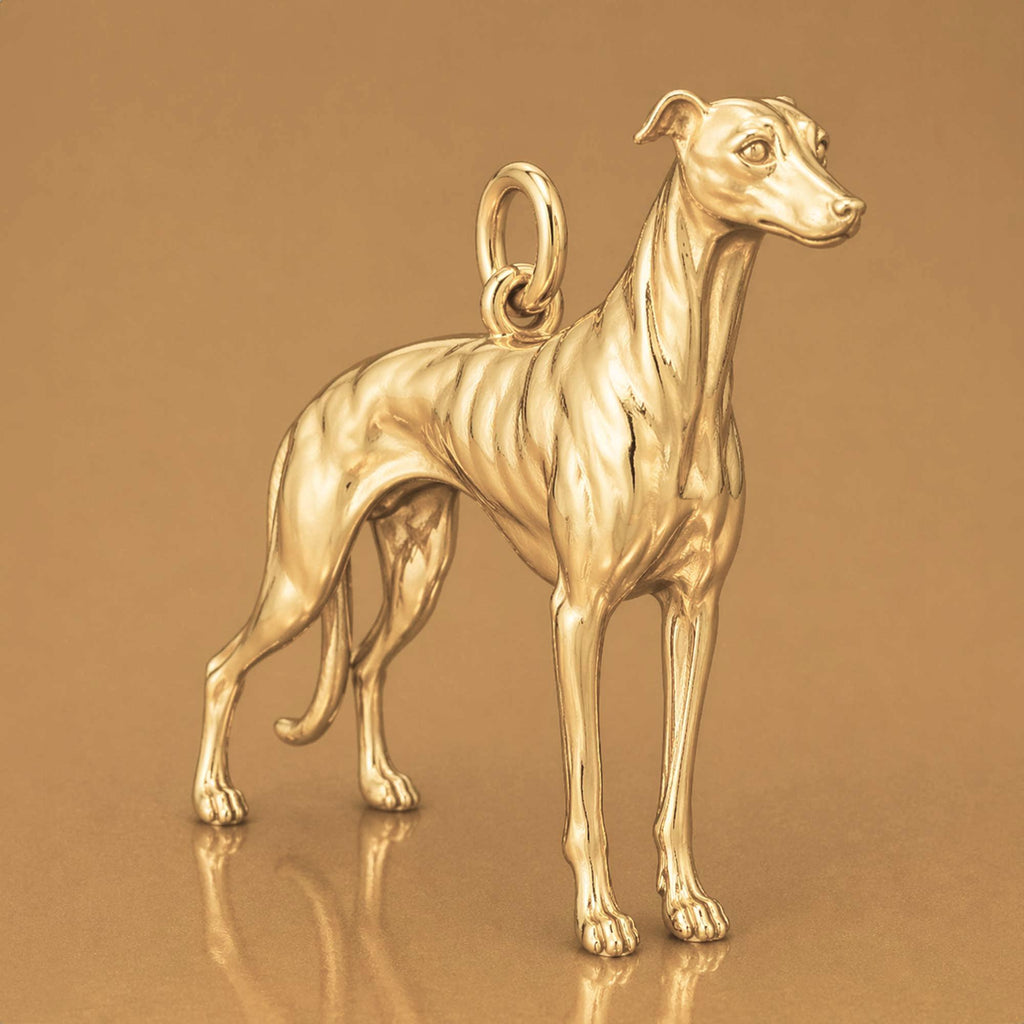 14ct Gold Plated - Whippet Dog Charm