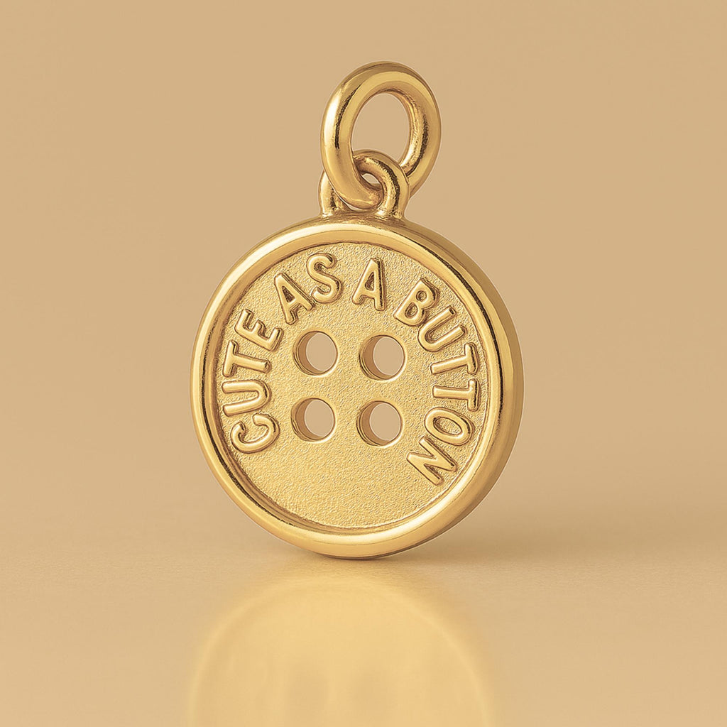 14ct Gold Plated - Cute as a Button Charm