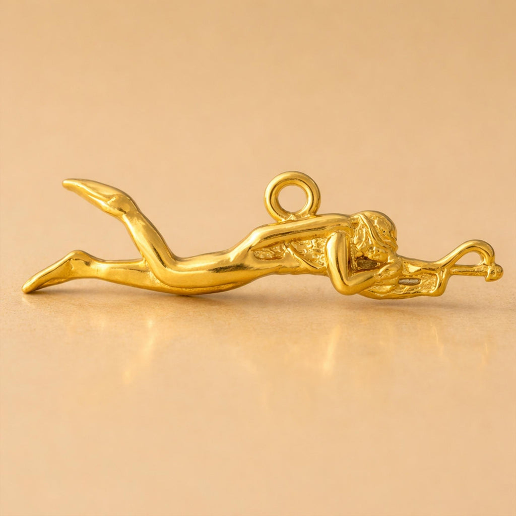 14ct Gold Plated - Spear Fishing Diver Charm