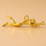 14ct Gold Plated - Spear Fishing Diver Charm