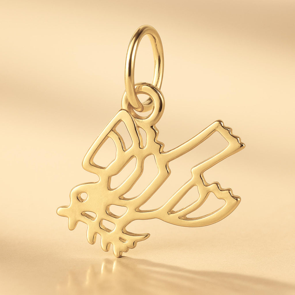 14ct Gold Plated - Filigree Dove Charm