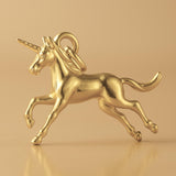 14ct Gold Plated - Leaping Unicorn Charm