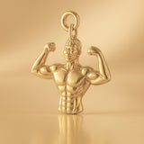 14ct Gold Plated - Bicep Flex Bodybuilder Charm