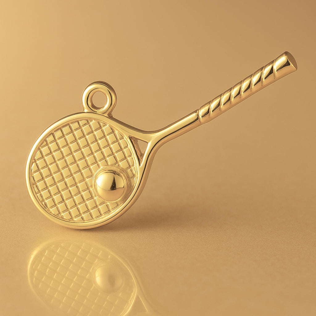 14ct Gold Plated - Tennis Racket Charm