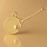 14ct Gold Plated - Tennis Racket Charm