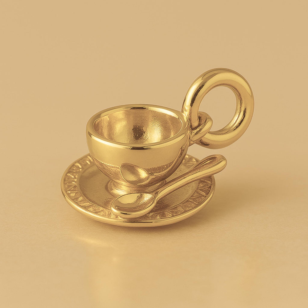 14ct Gold Plated - Coffee Cup & Saucer Charm