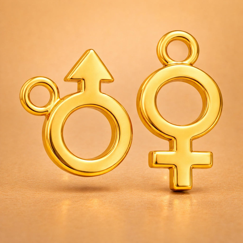 14ct Gold Plated - Gender Symbols Charm