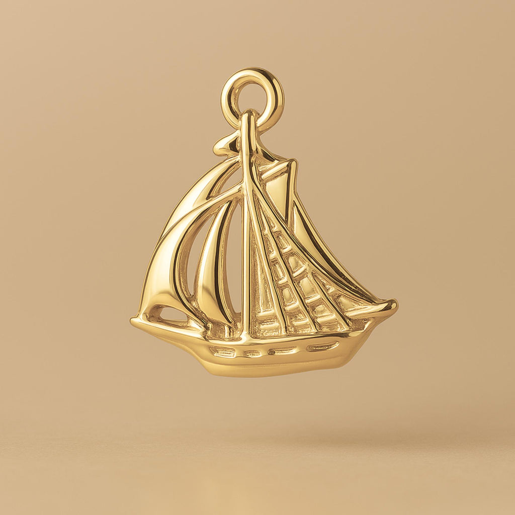 14ct Gold Plated - Sailing Schooner Charm