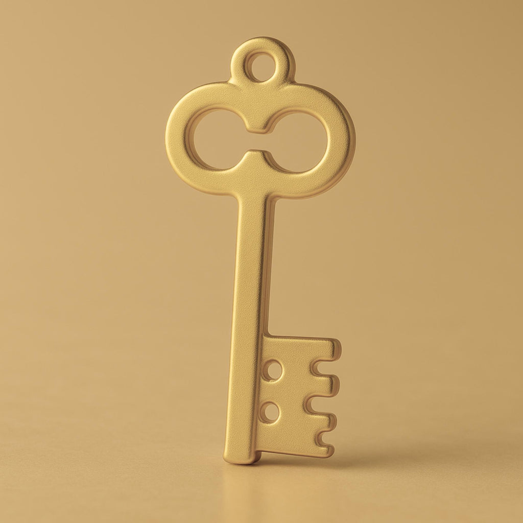 14ct Gold Plated - Castle Tower Key Charm