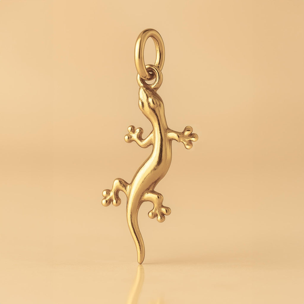14ct Gold Plated - Forest Gecko Charm