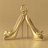 14ct Gold Plated - Bow Toe Stiletto Pair Charm