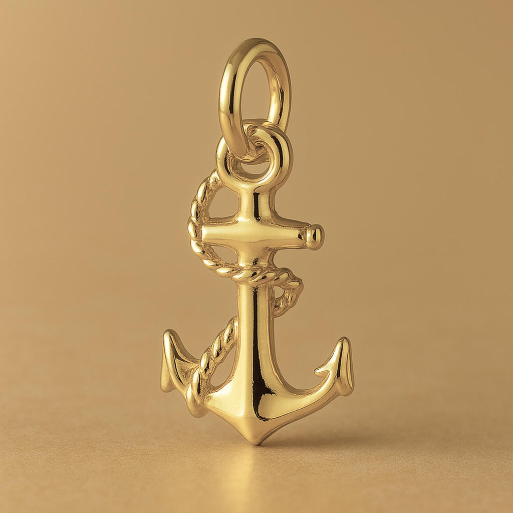 14ct Gold Plated - Roped Anchor Charm