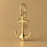 14ct Gold Plated - Roped Anchor Charm