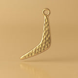 14ct Gold Plated - Textured Boomerang Charm