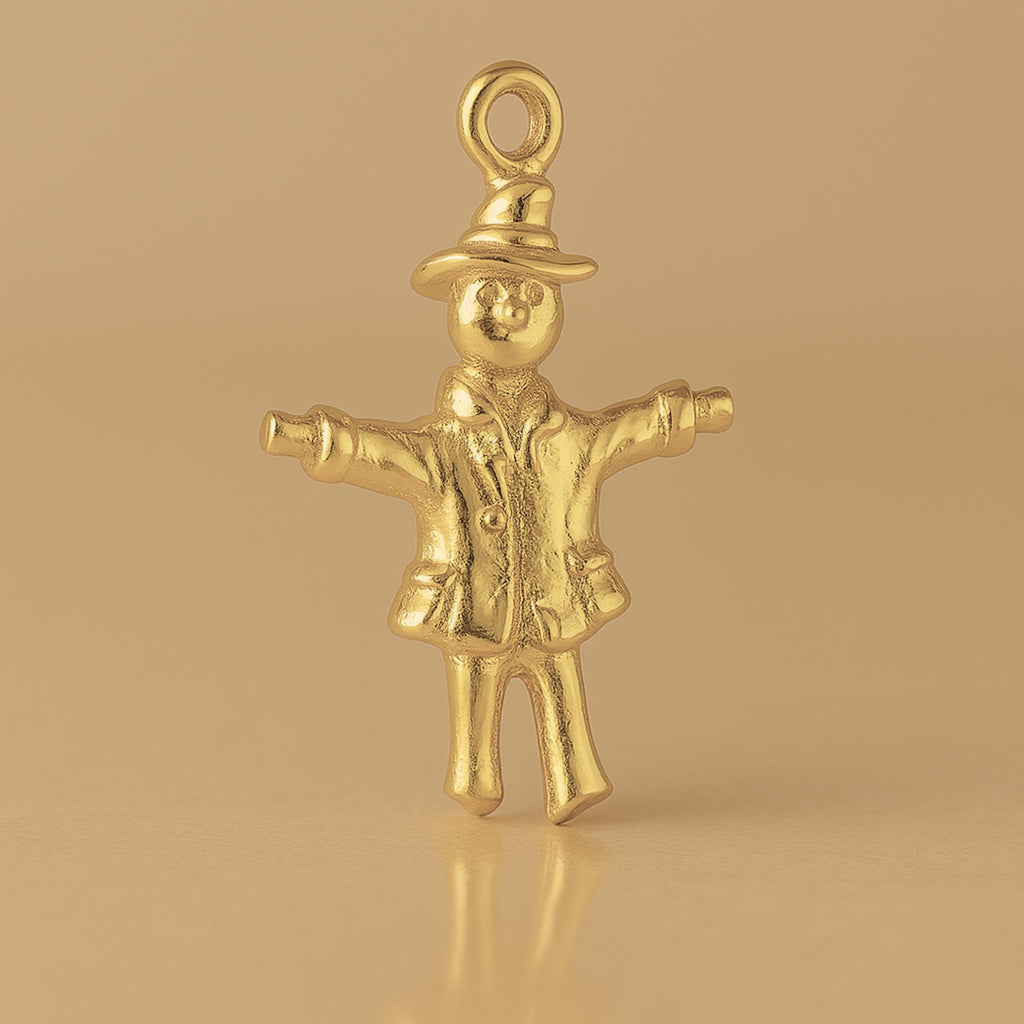 14ct Gold Plated - Rustic Scarecrow Charm