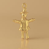 14ct Gold Plated - Rustic Scarecrow Charm