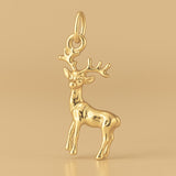 14ct Gold Plated - Rudolph Reindeer Charm
