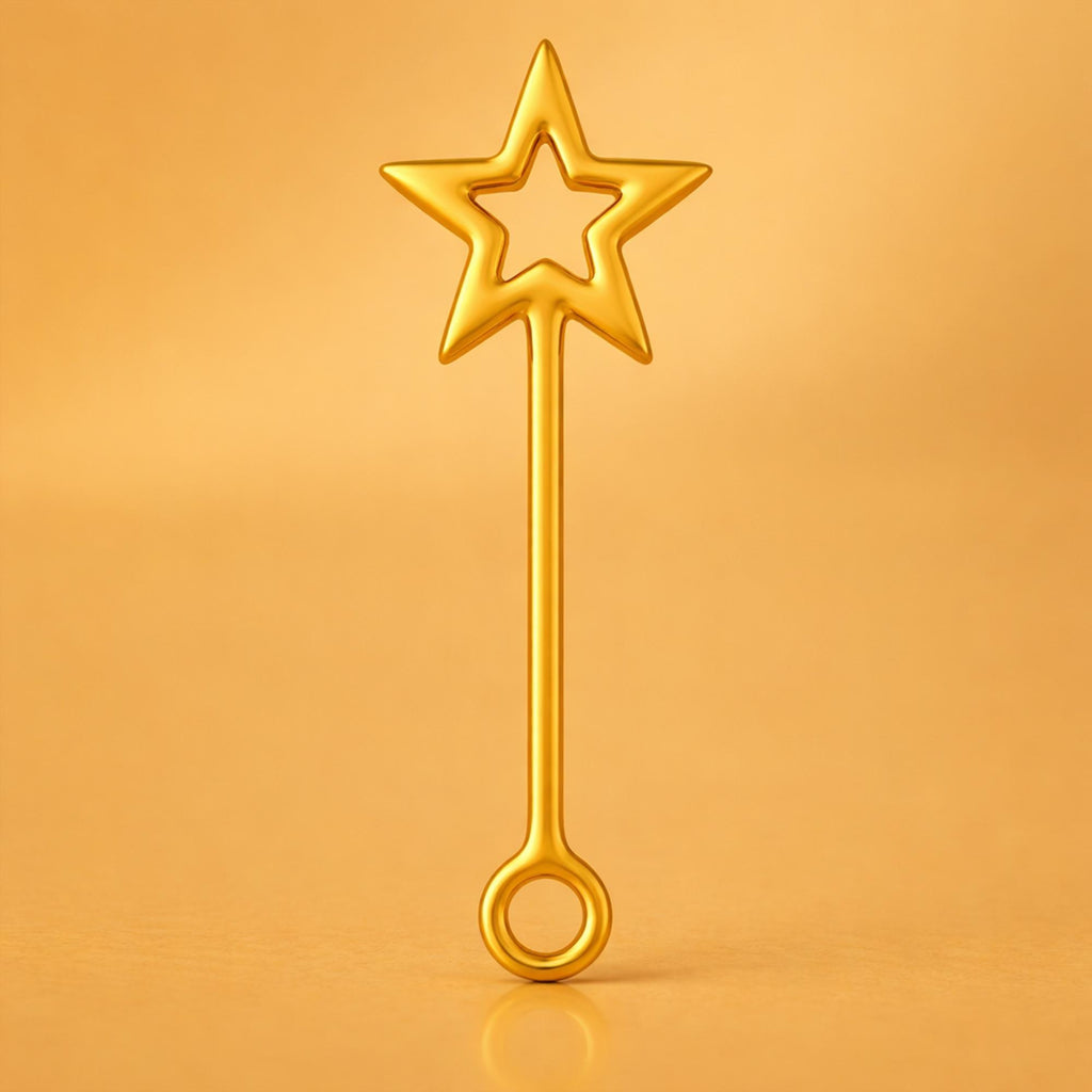 14ct Gold Plated - Star Wand Charm