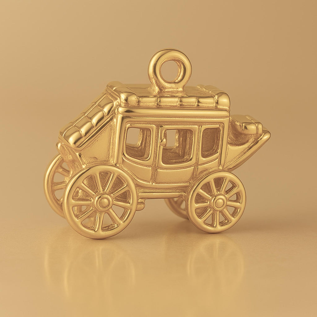 14ct Gold Plated - Western Stagecoach Charm