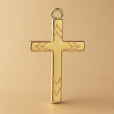 14ct Gold Plated - Chevron Dot Crucifix Charm