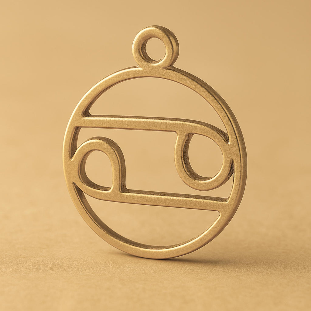 14ct Gold Plated - Cancer Zodiac Round Charm