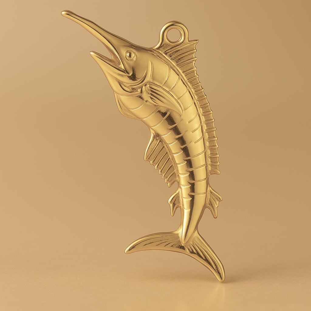 14ct Gold Plated - Jumping Swordfish Charm