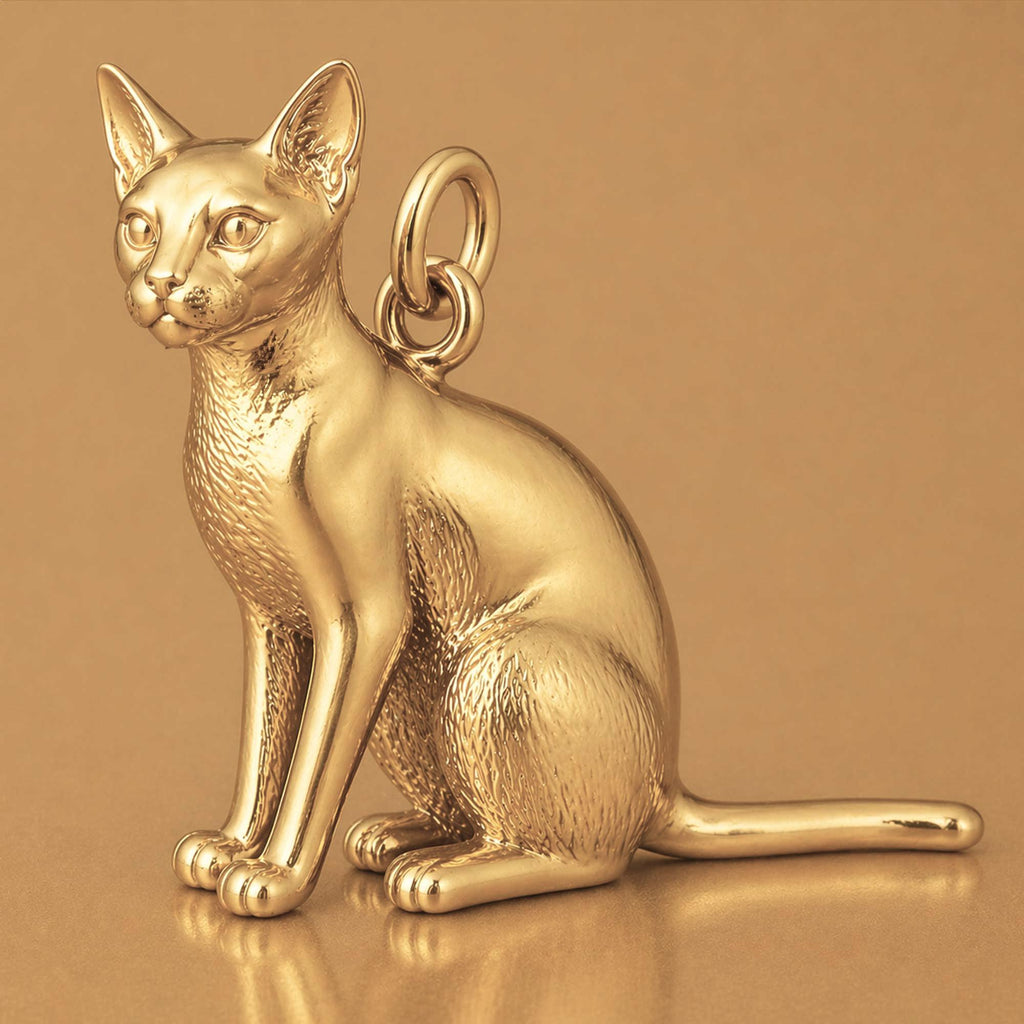 14ct Gold Plated - Abyssinian Cat Charm