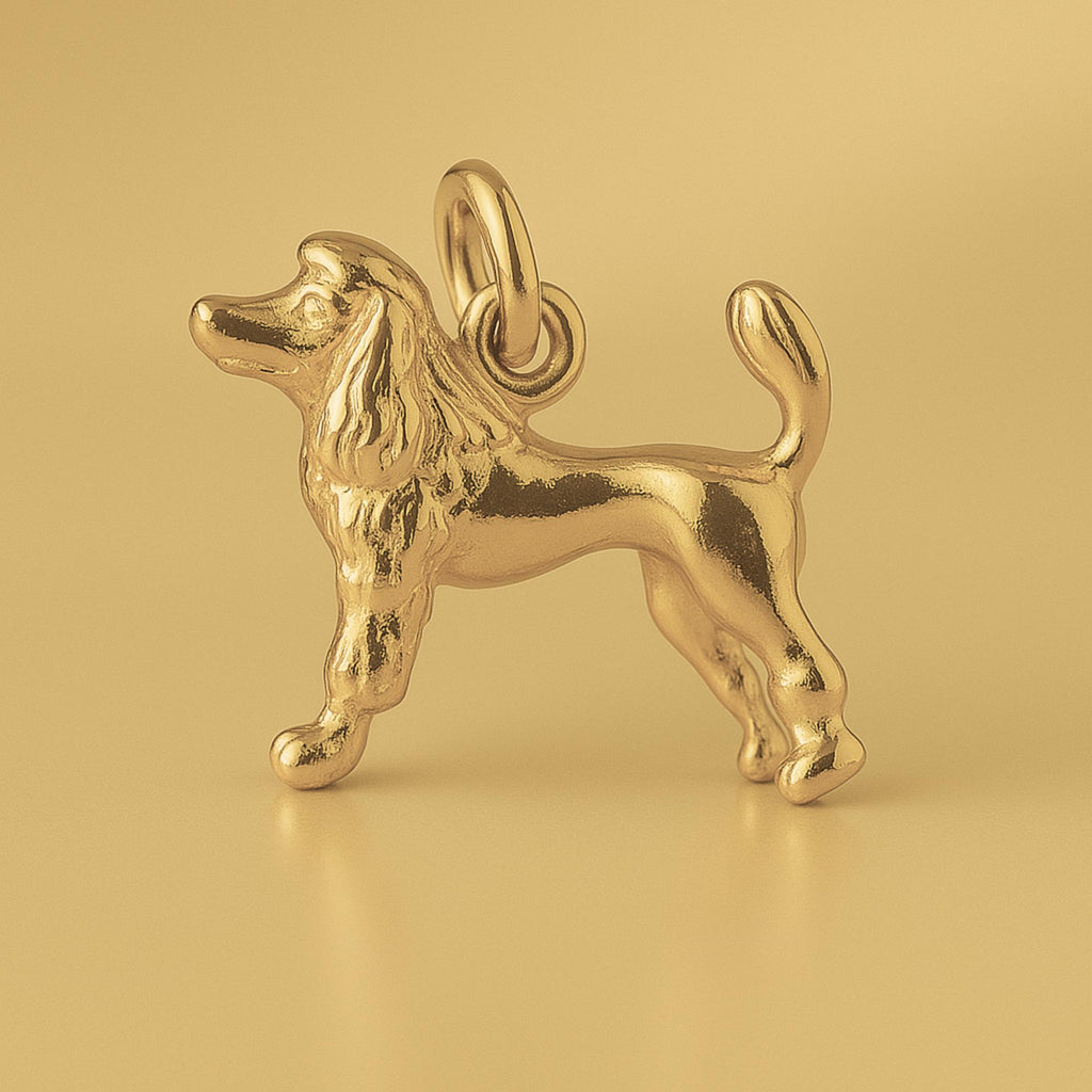 14ct Gold Plated - Groomed Poodle Dog Charm