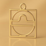 14ct Gold Plated - Libra Zodiac Square Charm