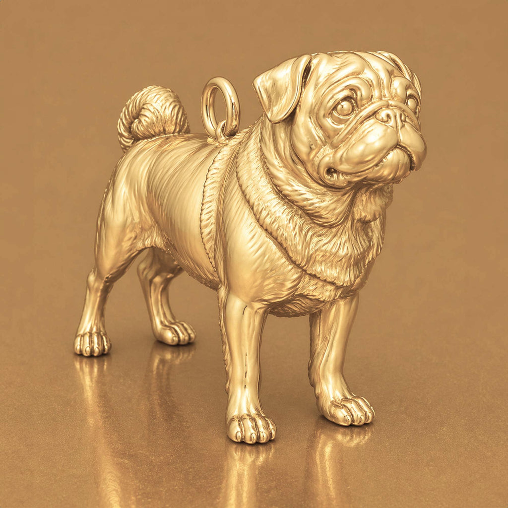 14ct Gold Plated - Pug Dog Charm