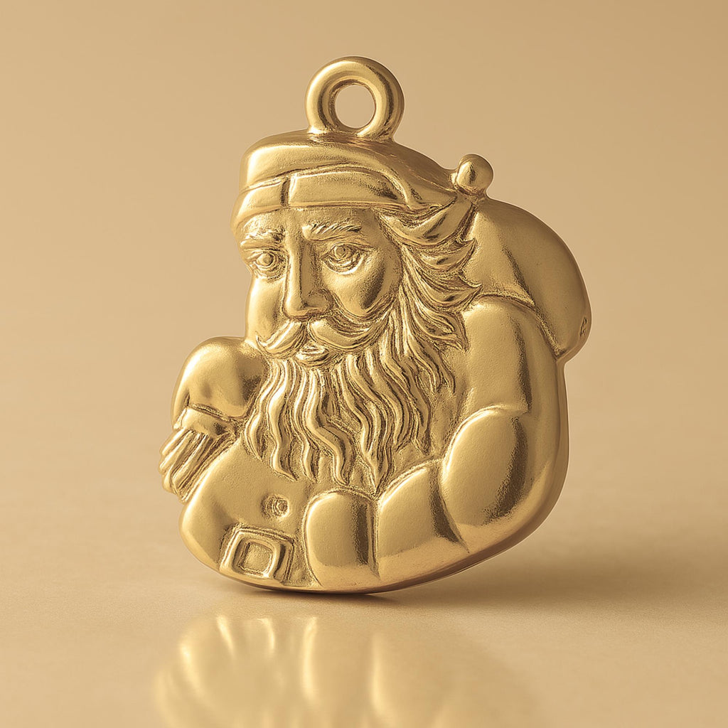 14ct Gold Plated - Santa Claus Portrait Charm