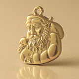14ct Gold Plated - Santa Claus Portrait Charm