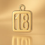 14ct Gold Plated - 18 Pendant Charm