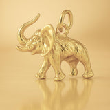 14ct Gold Plated - African Bush Elephant Charm