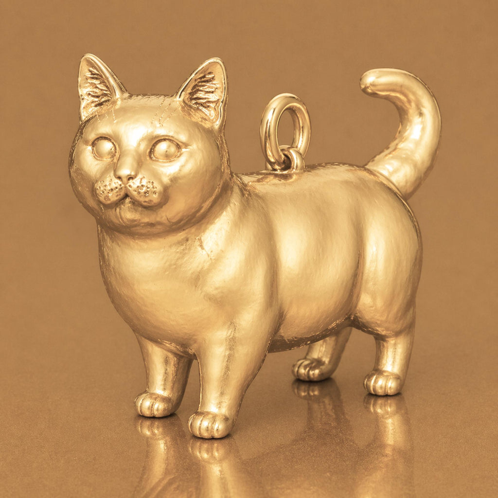 14ct Gold Plated - Munchkin Cat Charm