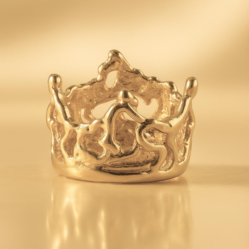 14ct Gold Plated - Organic Crown Charm