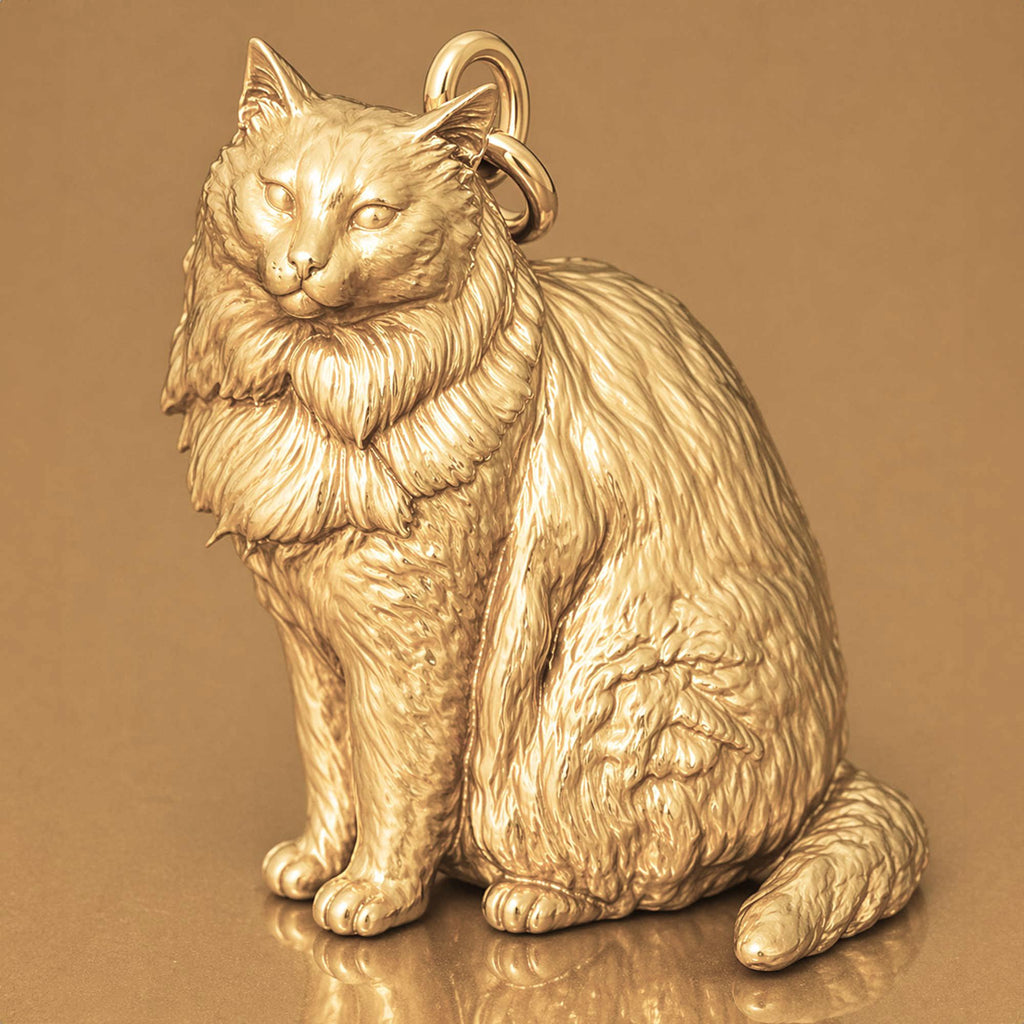 14ct Gold Plated - Nebelung Cat Charm