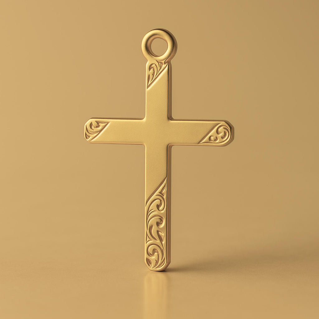 14ct Gold Plated - Heirloom-Style Crucifix Charm