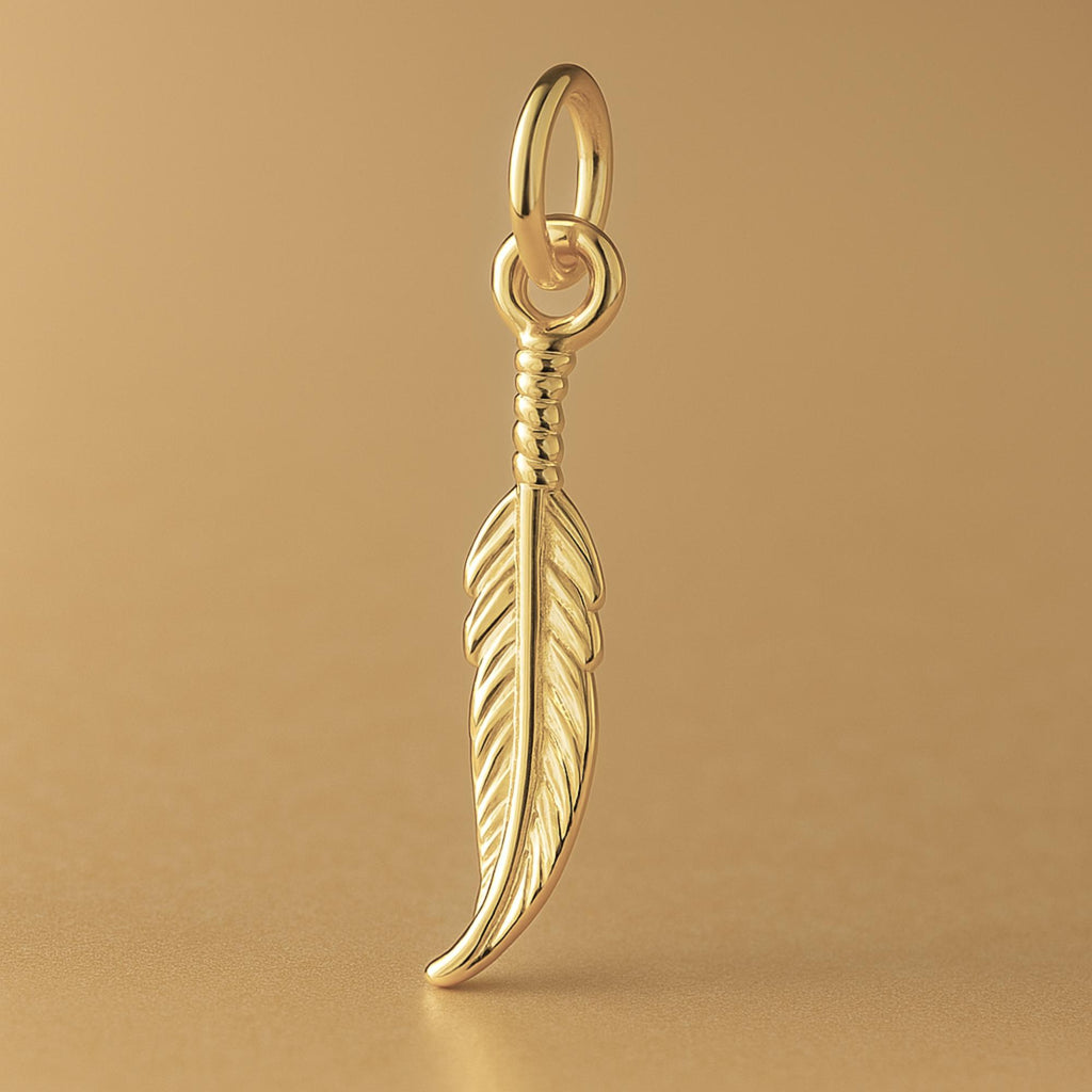 14ct Gold Plated - Delicate Feather Charm