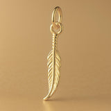 14ct Gold Plated - Delicate Feather Charm