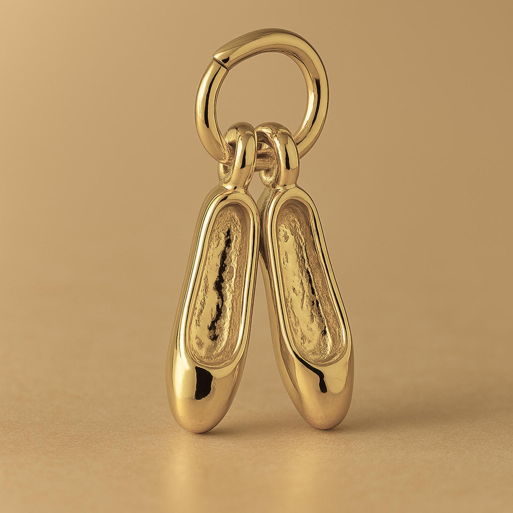 14ct Gold Plated - Traditional Ballet Slippers Charm