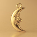14ct Gold Plated - Happy Crescent Moon Charm