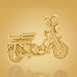 14ct Gold Plated - Postie Motorbike Charm