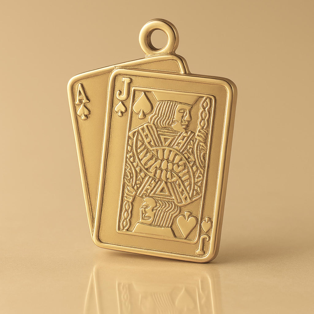 14ct Gold Plated - Blackjack Playing Cards Charm
